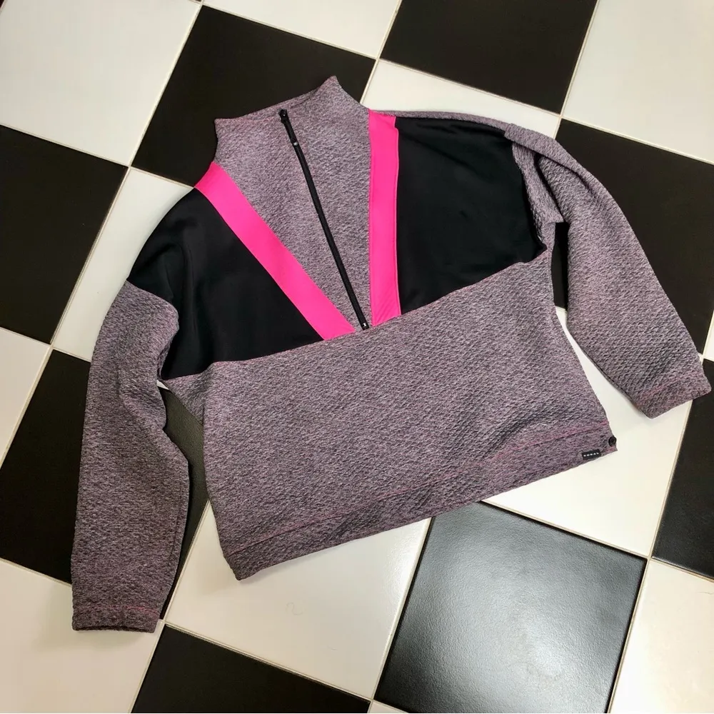 Sphere Meli Anorak Colorblock Pullover Spacedye Hot Pink Purple Black sz M - Image 2