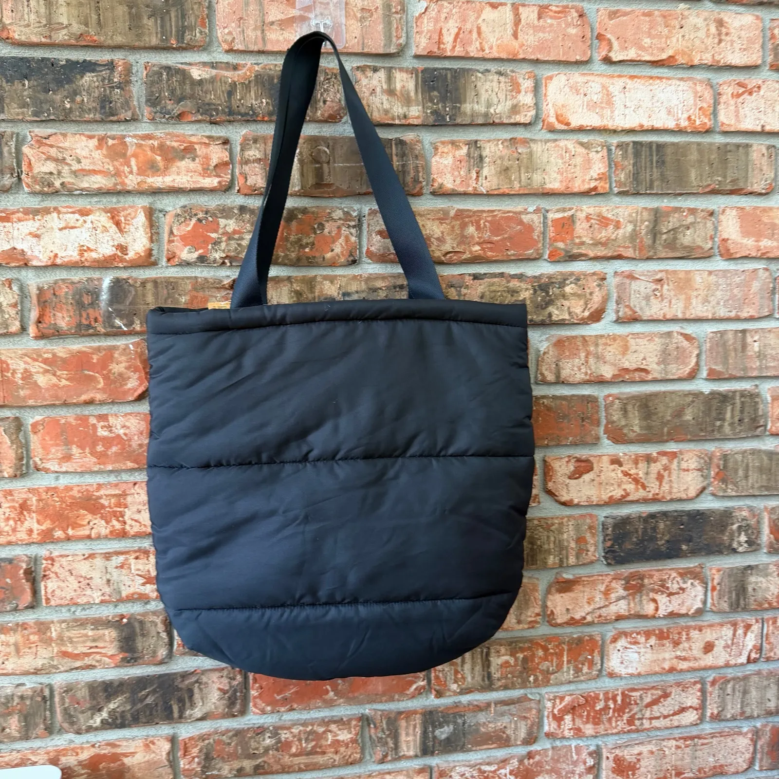 Pink Victoria's Secret NEW Puffer Tote Bag Black Shoulder Bag Casual Carryall - Image 5