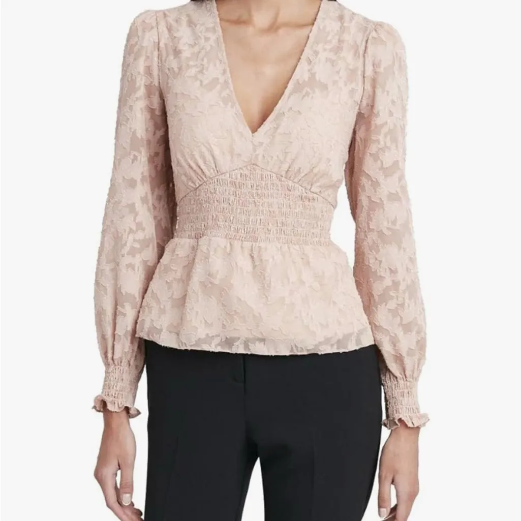 BCBGMaxAzria Blush Textured Blouse - Image 4