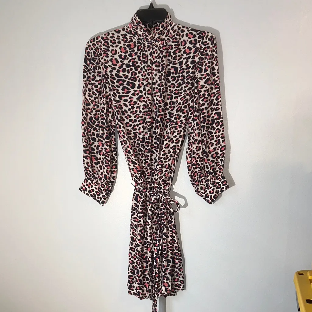 Zadig & Voltaire Rivali‎ Print Leo White and Purple Leopard Mini Dress Size Med - Image 3