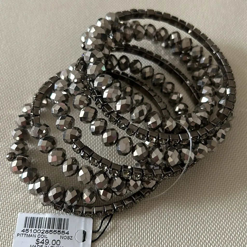 Chico’s Women’s New Pittman Coil‎ Sparkly Clear Rhinestone Wrap Bracelet - Image 6