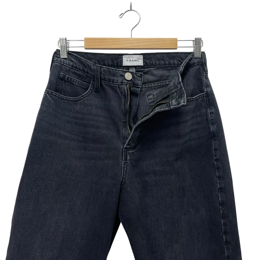 FRAME Le High N Tight Straight Leg Jeans High Waist Inkwell Black Wash Size 28 6 - Image 7