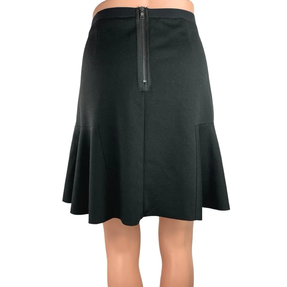 T Tahari Women's Black High Waisted Back Zipper Flared A-Line Mini Skirt Size 8 - Image 3