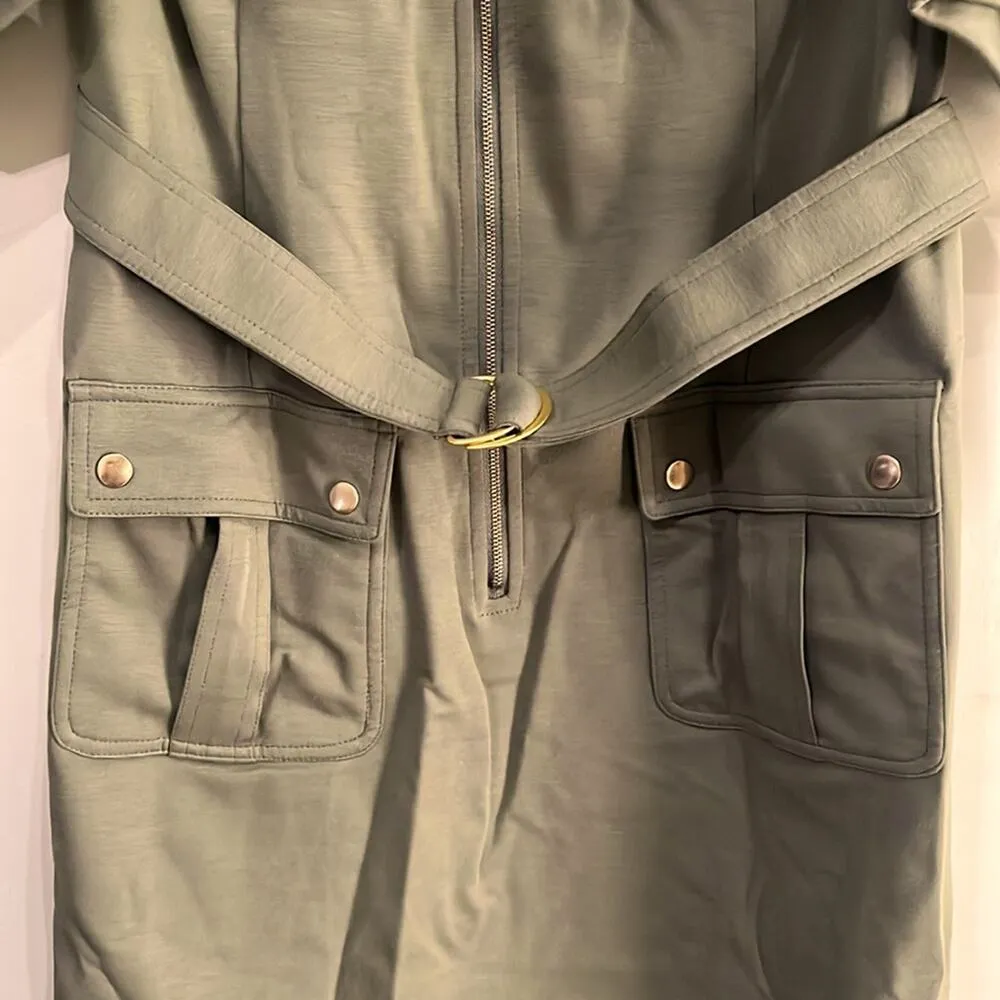 Zac & Rachel Shirt Dress Women’s Plus 22W Sage Green Heavyweight Stretch - Image 3