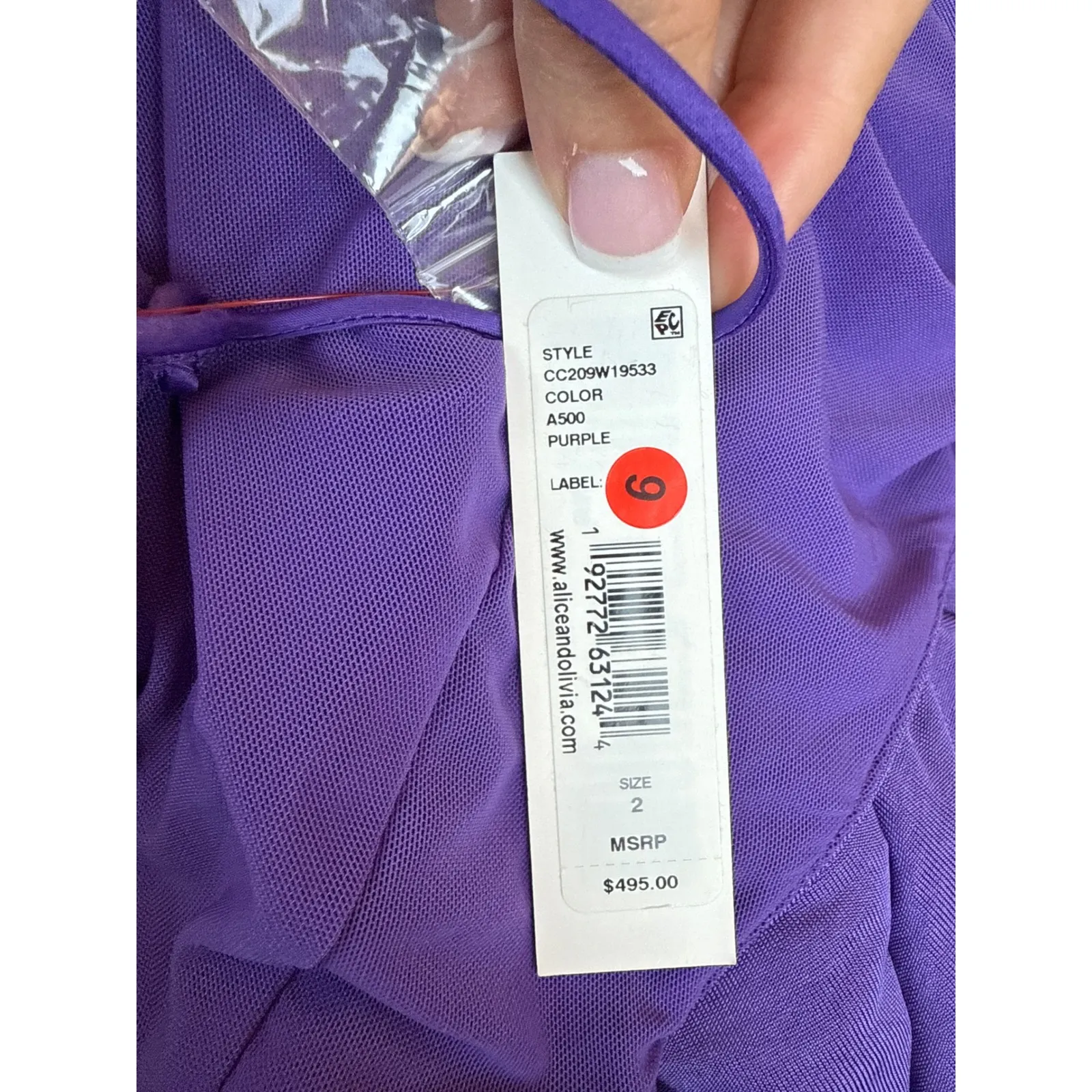 NWT Alice + Olivia Resse Maxi Gown in Purple Sz 2‎ $495 - Image 8