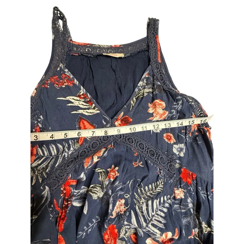 Hummingbird Boho Floral Maxi Dress/Tiers, Crotchet, Lined, Sleeveless/Cottage Sm - Image 2