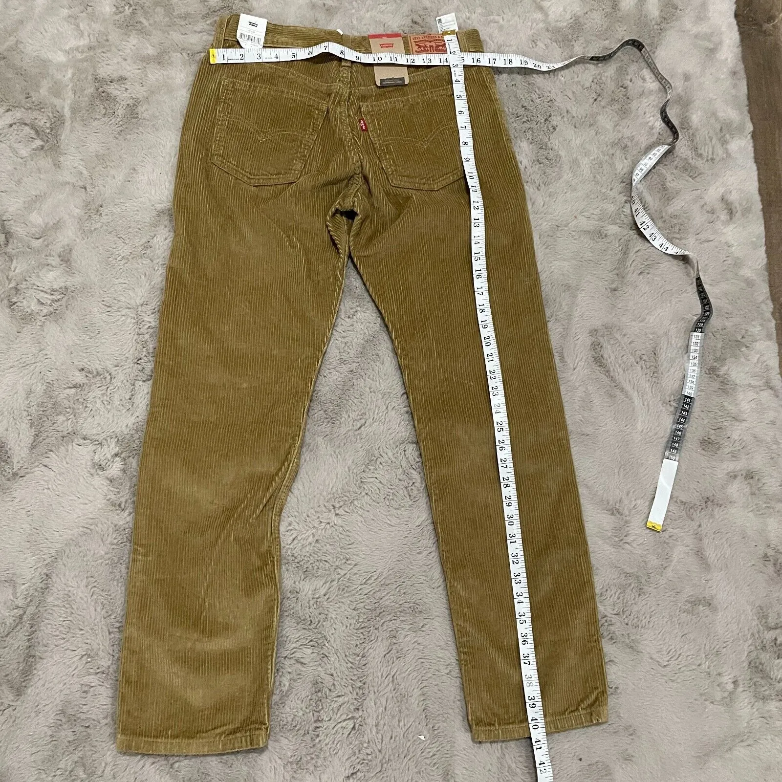 NWT Levi’s women corduroy 29x30 olive green jeans pants‎ straight leg school Y2K - Image 13