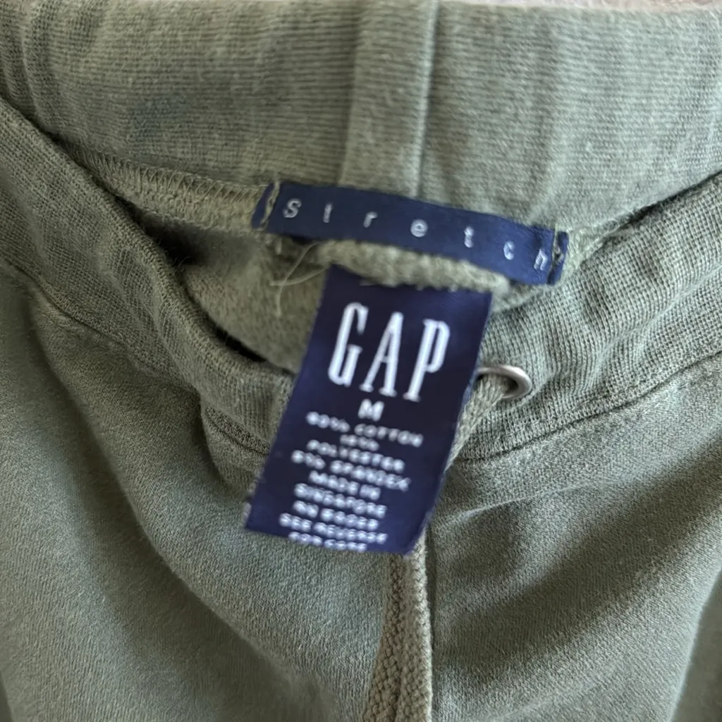 Vintage GAP Stretch Green Lounge Pants Cozy Pant Green Elastic Waist Pull On M - Image 3