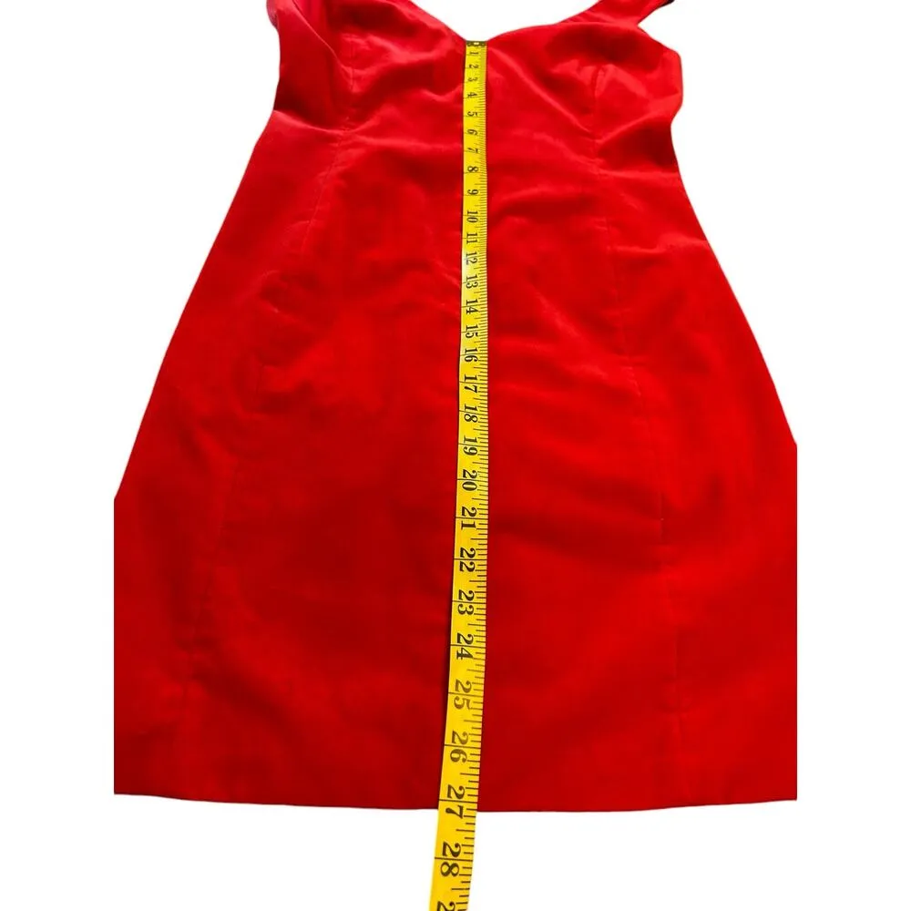 Theory Red Velvet Sleeveless Off Shoulder Dress - Size 4 - Image 7