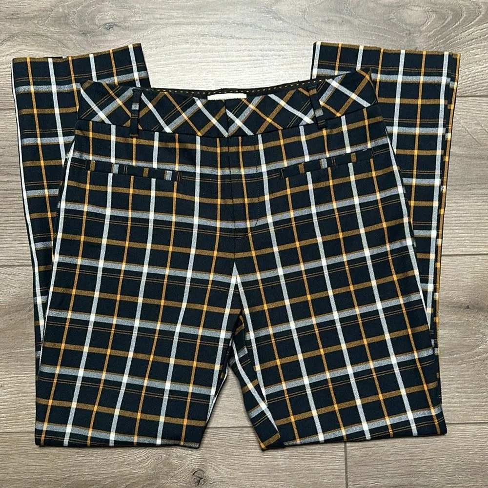 Anthropologie The Essential Slim Kick Flare‎ Plaid Crop Pants Size 2 - Image 3