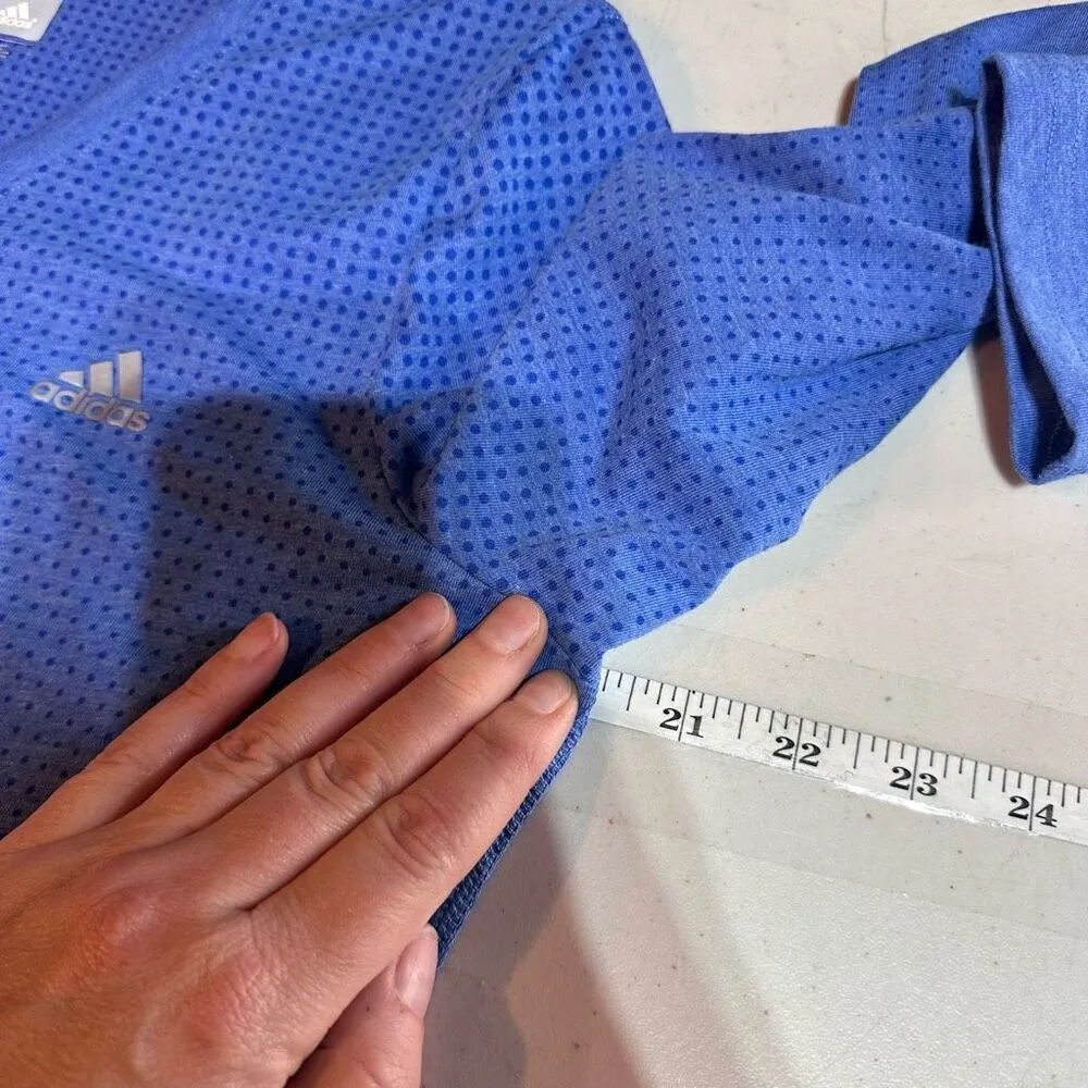 NWT Adidas Women's Aeroknit Climacool Polka Dot V Neck Training Shirt Blue Large - Image 10