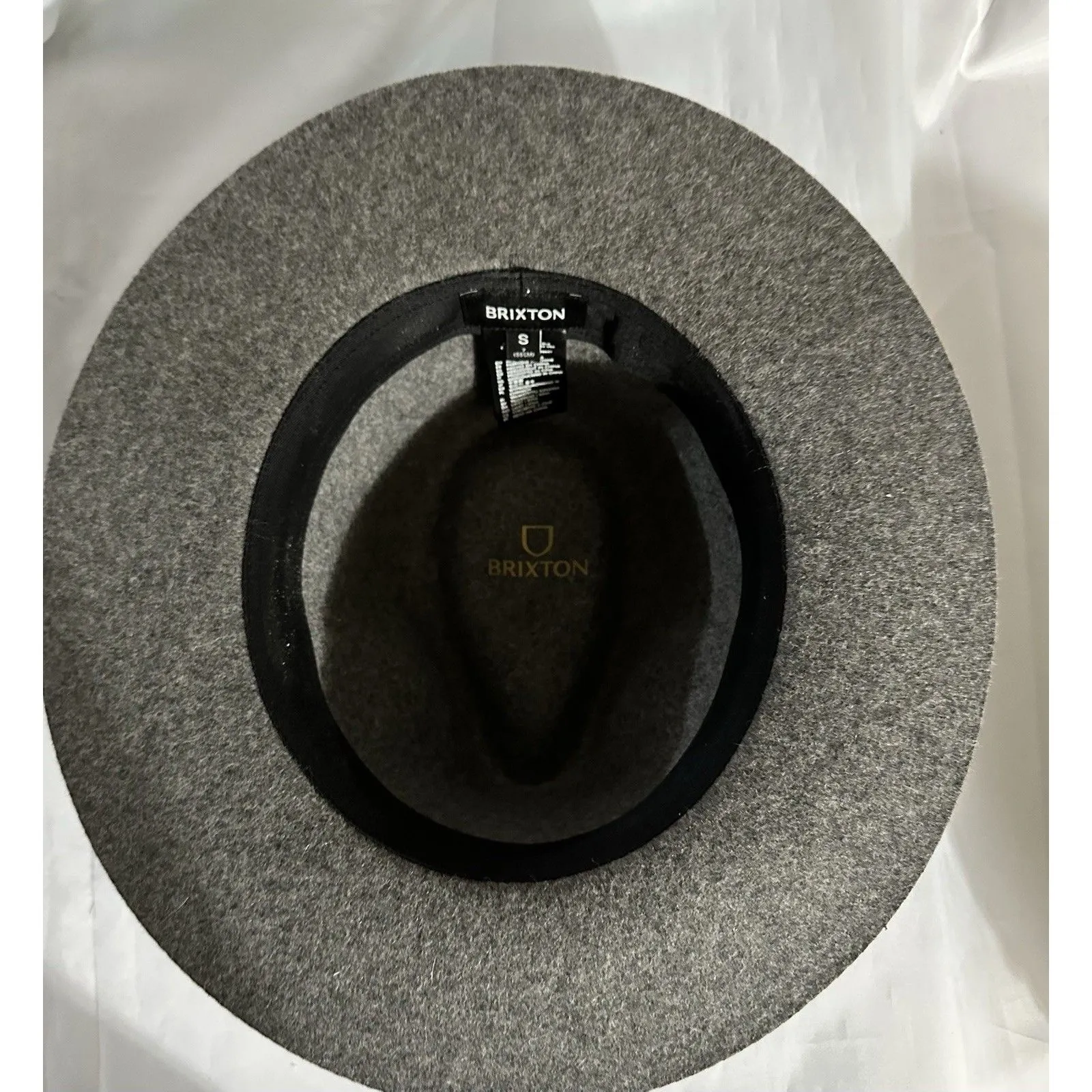 Brixton Unisex Welsey Fedora Hat Dark Gray Wool Size S Adjustable Band - Image 5