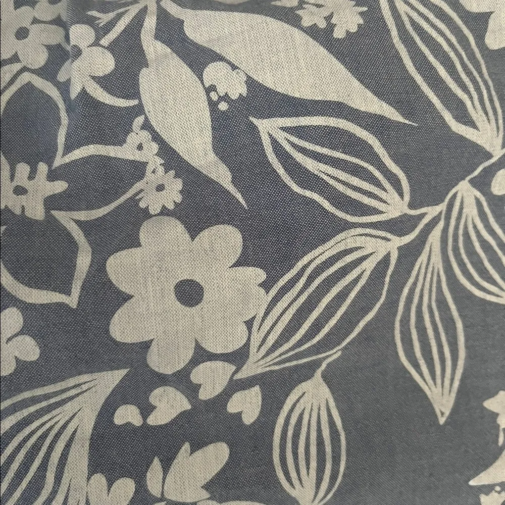 Capacity Drawstring Floral Wide Leg Pants Blue Size XL - Image 3