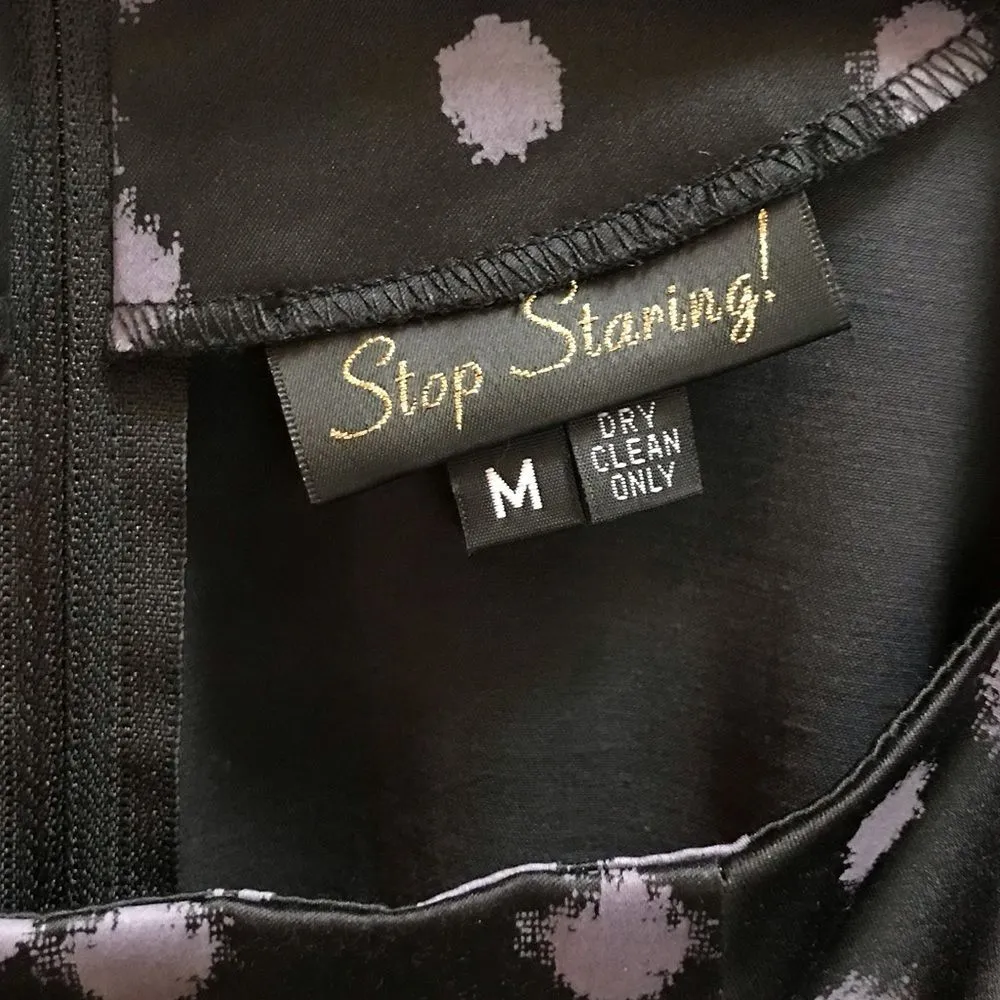 Stop Staring! Dress Black Celebrity Dot 1950s Wiggle Midi Retro Cocktail Medium - Image 8