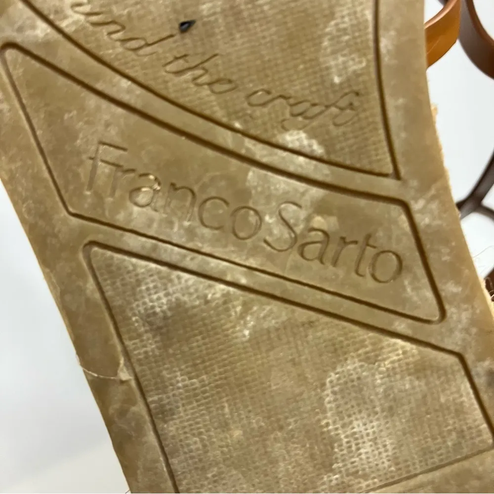 Franco Sarto Pana espadrille platform wedge sandals tan cream women’s size 10‎ - Image 7