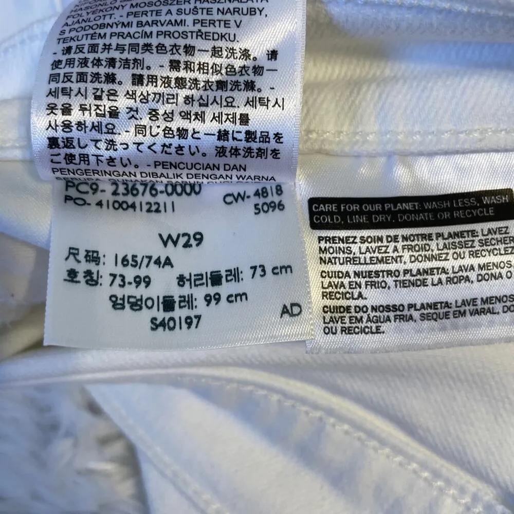 Levi’s white crop jeans high rise silver tag - Image 7