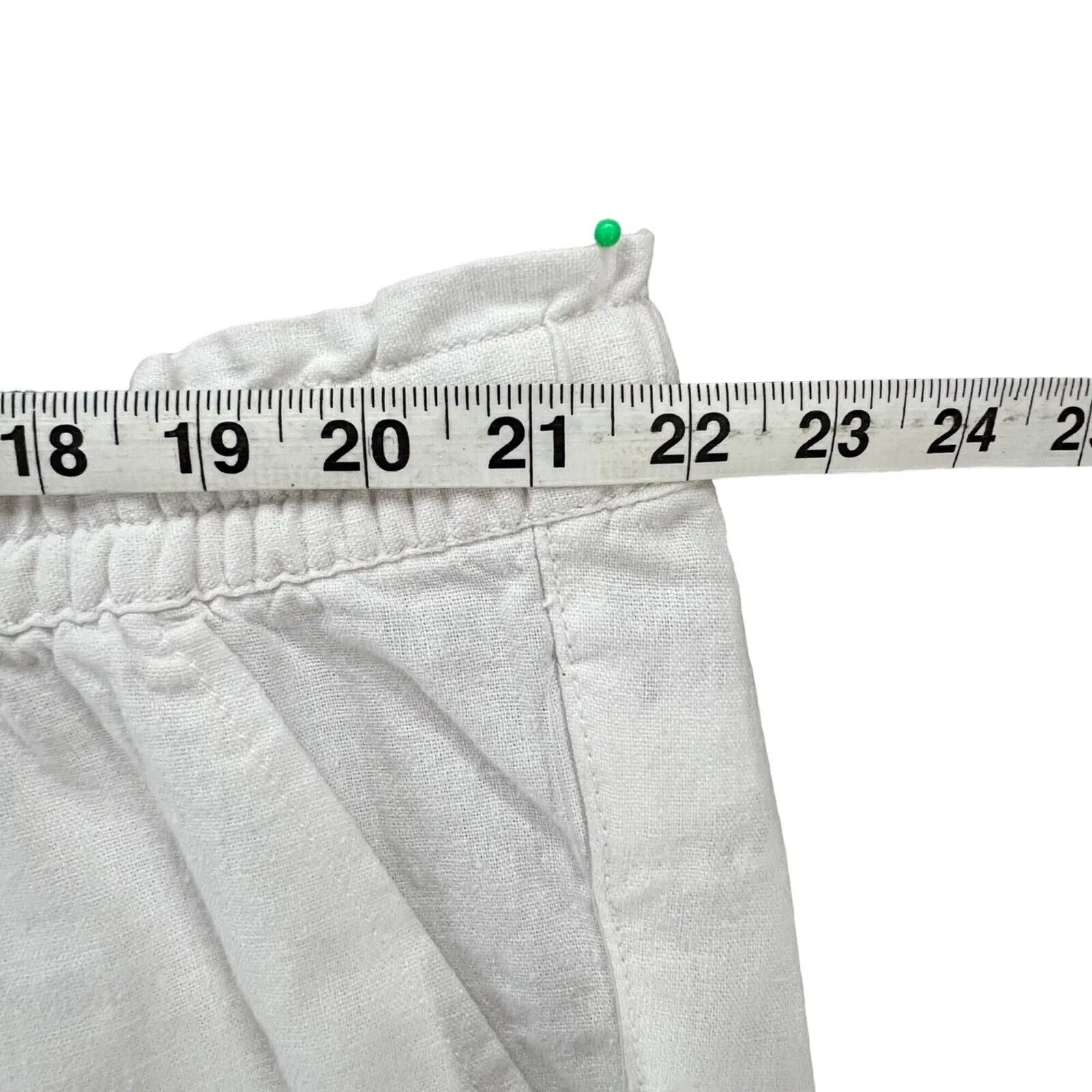 Old Navy Linen Crop Pant Women 2XL Bright White Pull On Elastic Waist Summer NEW - Image 6