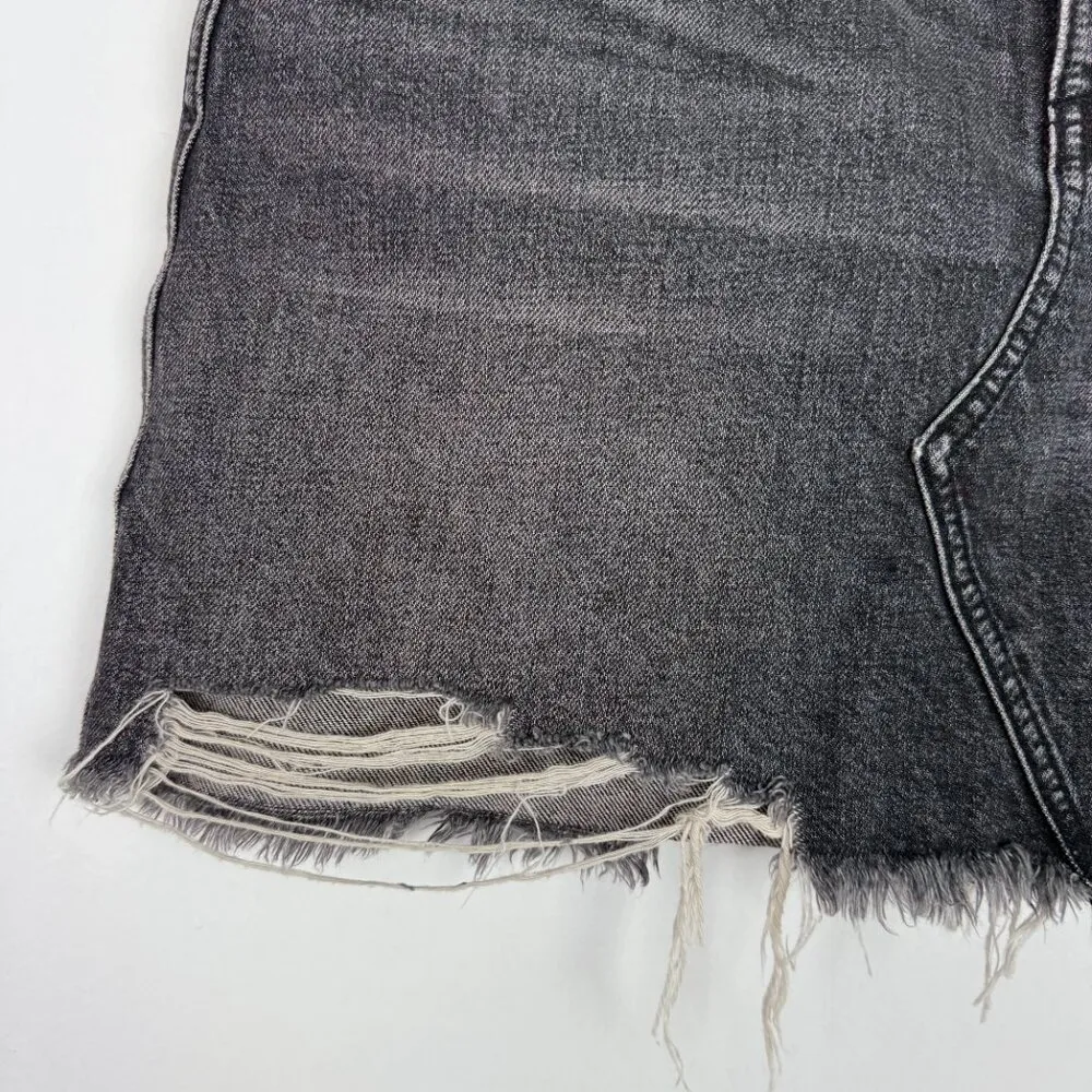 Abercrombie & Fitch Zoe Natural Rise Vintage A-Line Skirt Faded Black Size 27 4 - Image 2