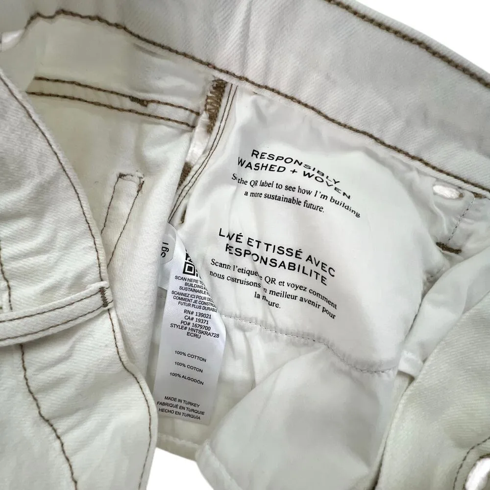 New Women’s FRAME White Denim Skirt Size 30 - Image 6