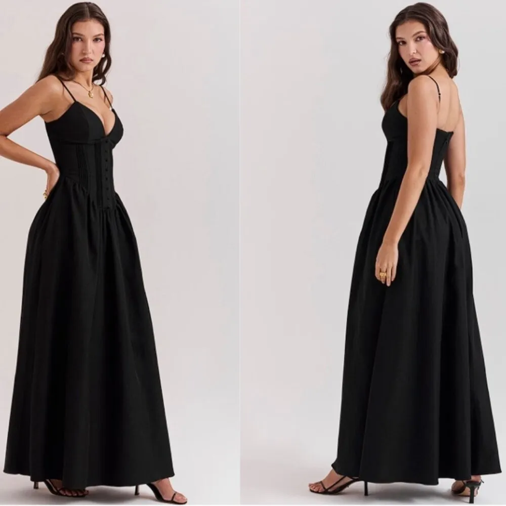 NWOT HOUSE OF CB Lova Black Corset Maxi Ball Gown Dress sz XL PLUS CUP - Image 2