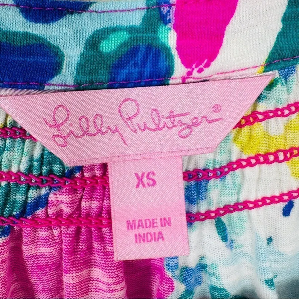Lilly Pulitzer Essie Top Sleeveless Shirt‎ Magenta Hottie Floral Pink XS - Image 10