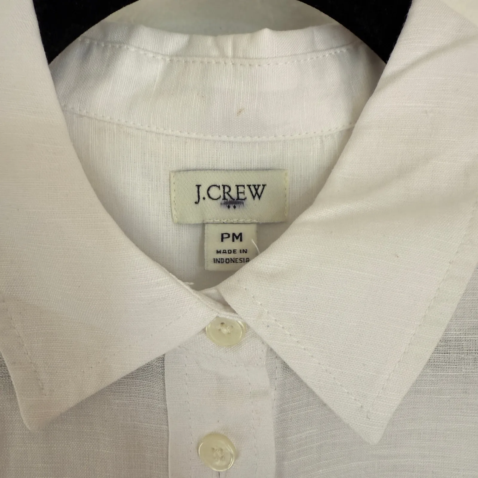 NWT J. Crew Factory Linen Blend Button Down in White M BY036 Size M - Image 4