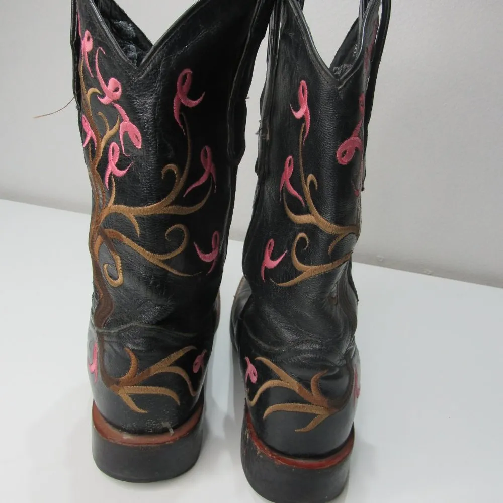 lagrange leather black boots 9.5M Women Ribbon Breast Cancer Awareness Edition Size 9.5 - Image 5