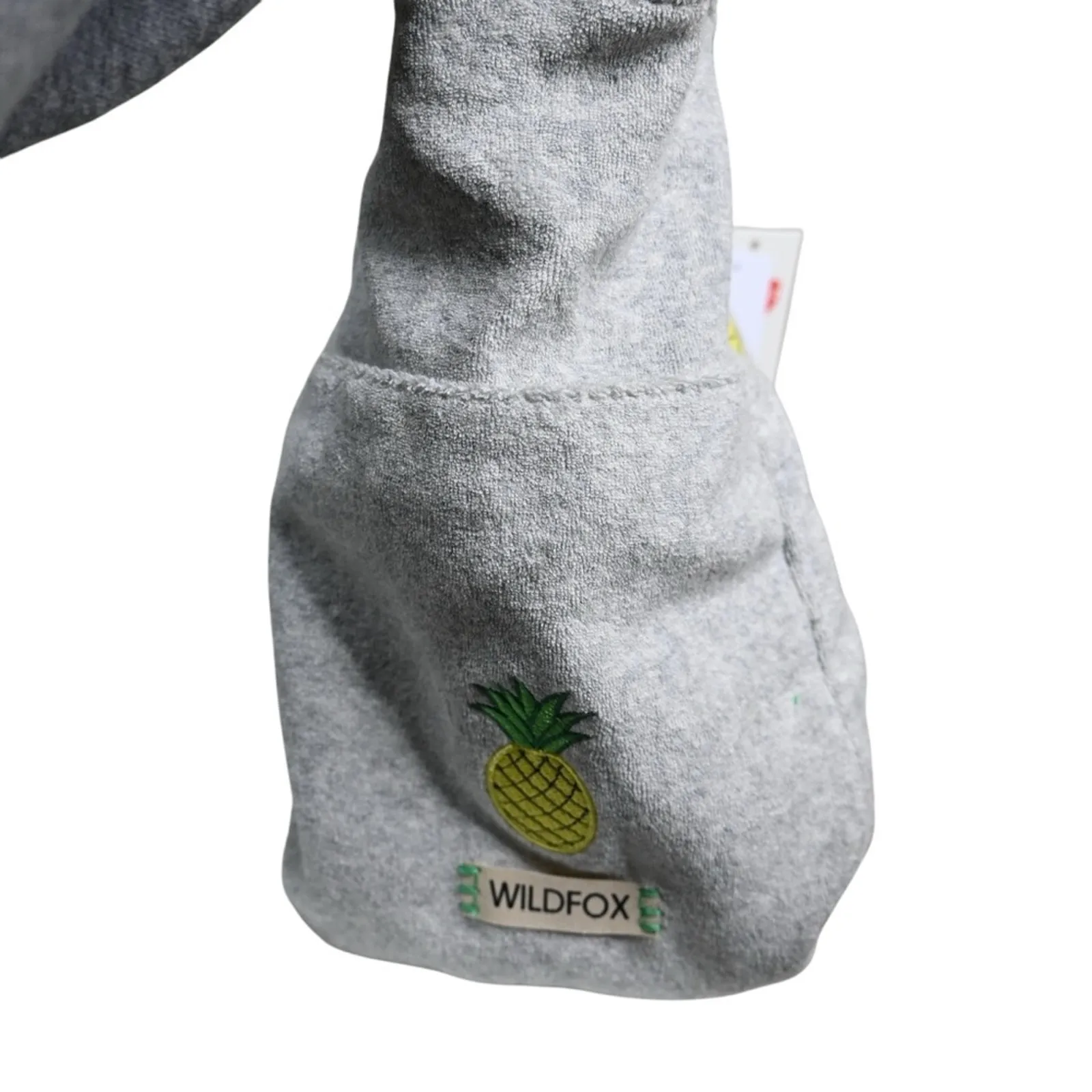 Wildfox Pineapple Embroidered Tote Bag Green and Gray NEW - Image 4