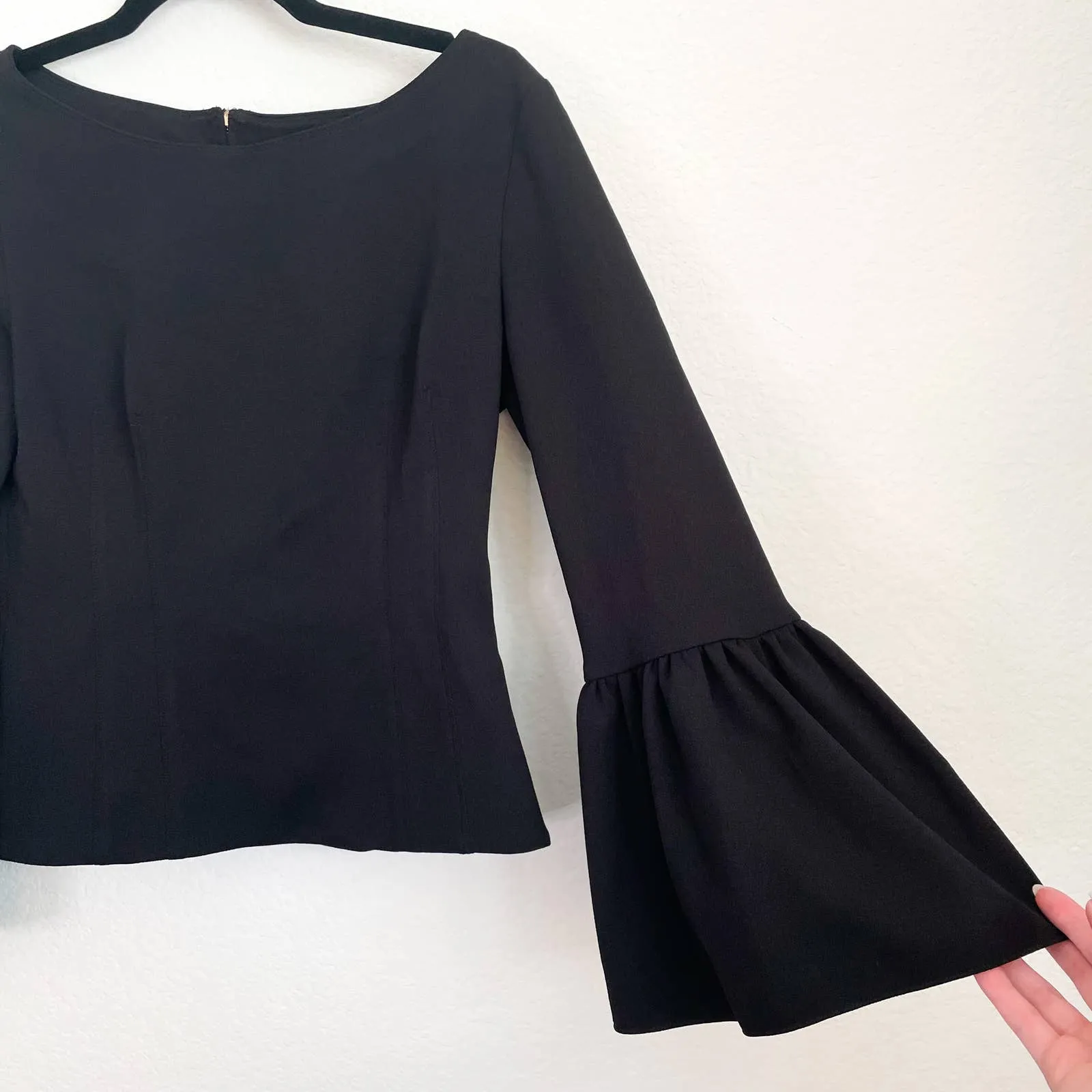 TIBI Black Bell Sleeve Top - Image 8