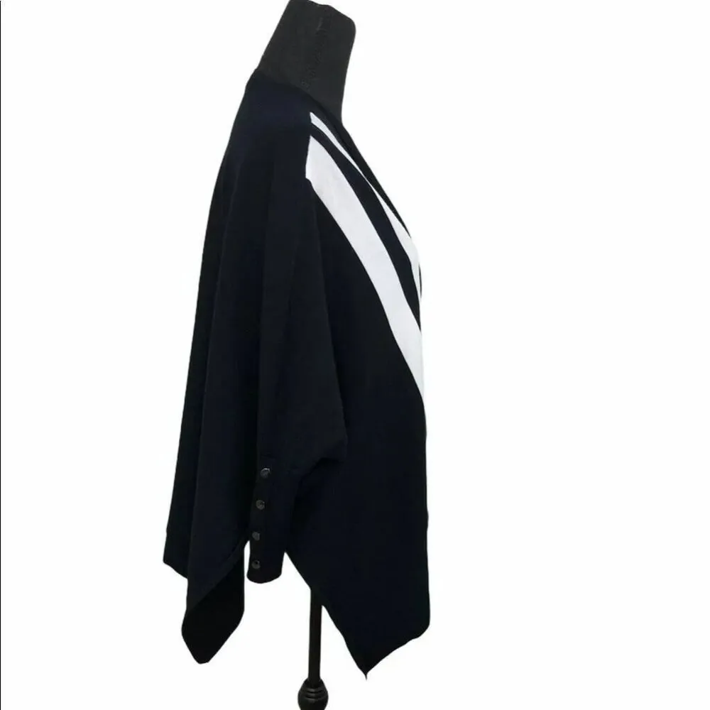 Alfani Womens Black Striped Open Front Dolman Sleeve Cardigan Sweater Sz PS NWT - Image 7