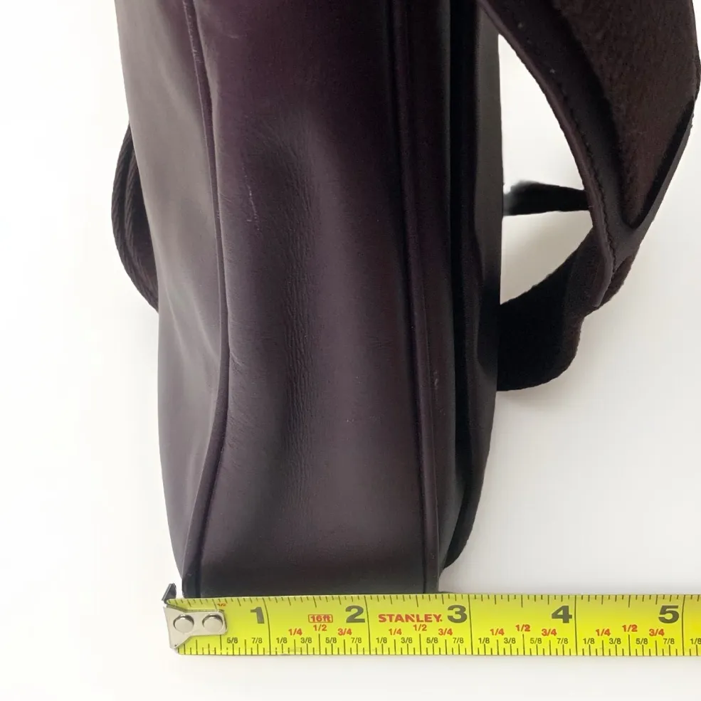 BALLY Brown Calfskin Top Zip Crossbody Messenger Shoulder Bag Striped Strap - Image 14