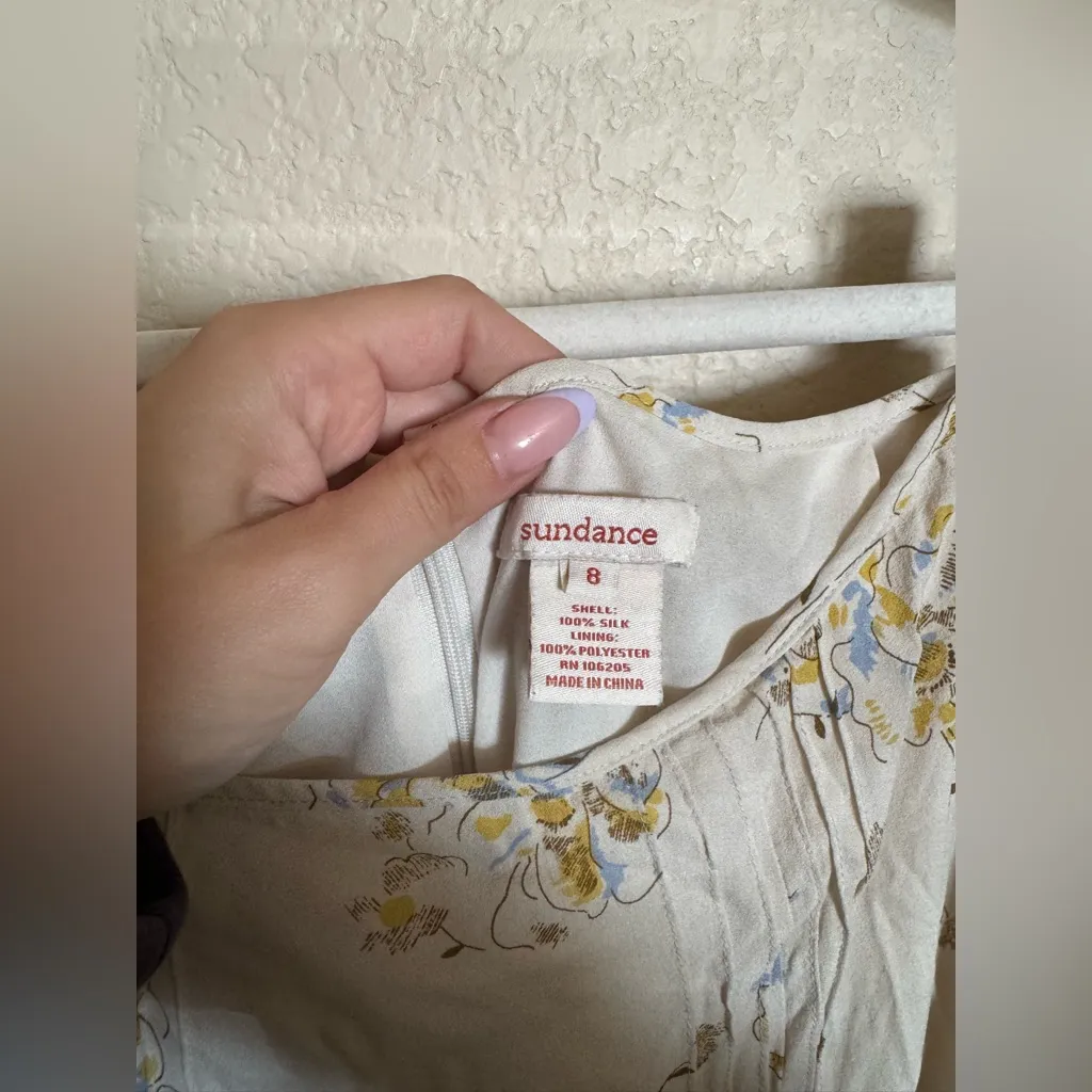 Sundance Floral Silk Cottagecore Prairie Floral Maxi Skirt Sz‎ 8 Handkerchief - Image 3