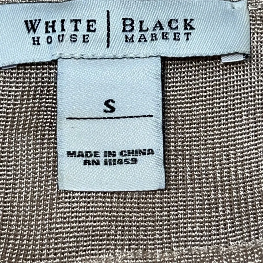 White‎ House Black Market WHBM Gold Shimmer Metallic Tiered Blouse Size Small - Image 8