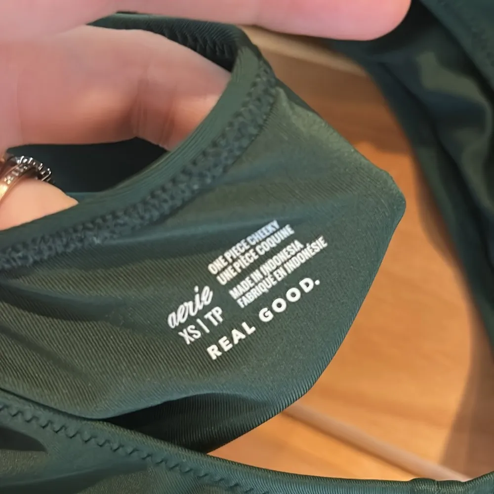 Aerie Cut Out Scoop One Piece Swimsuit in sycamore green - Image 8