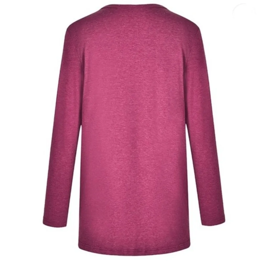 Long sleeve raspberry wine side knot top size small Pink - Image 4