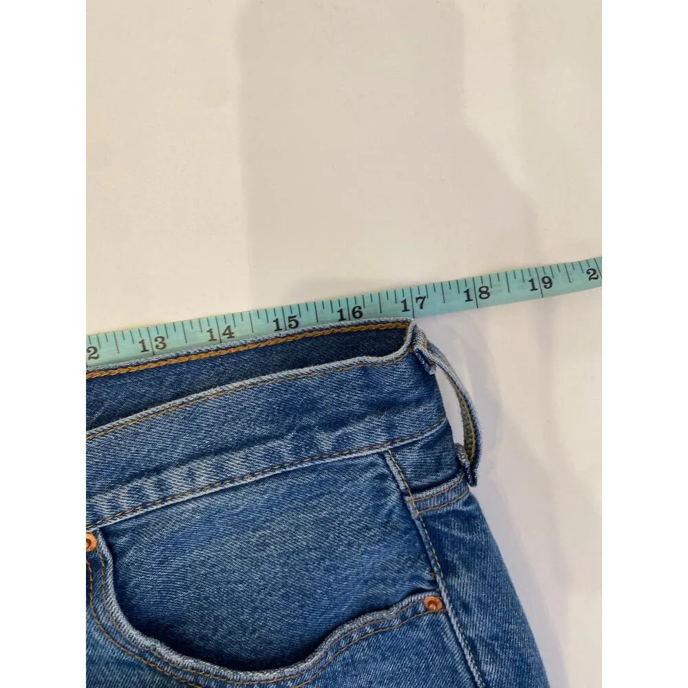 Levi’s Premium High-Rise Deconstructed Medium Blue Wash Denim Skirt NWT Sz 32 - Image 13