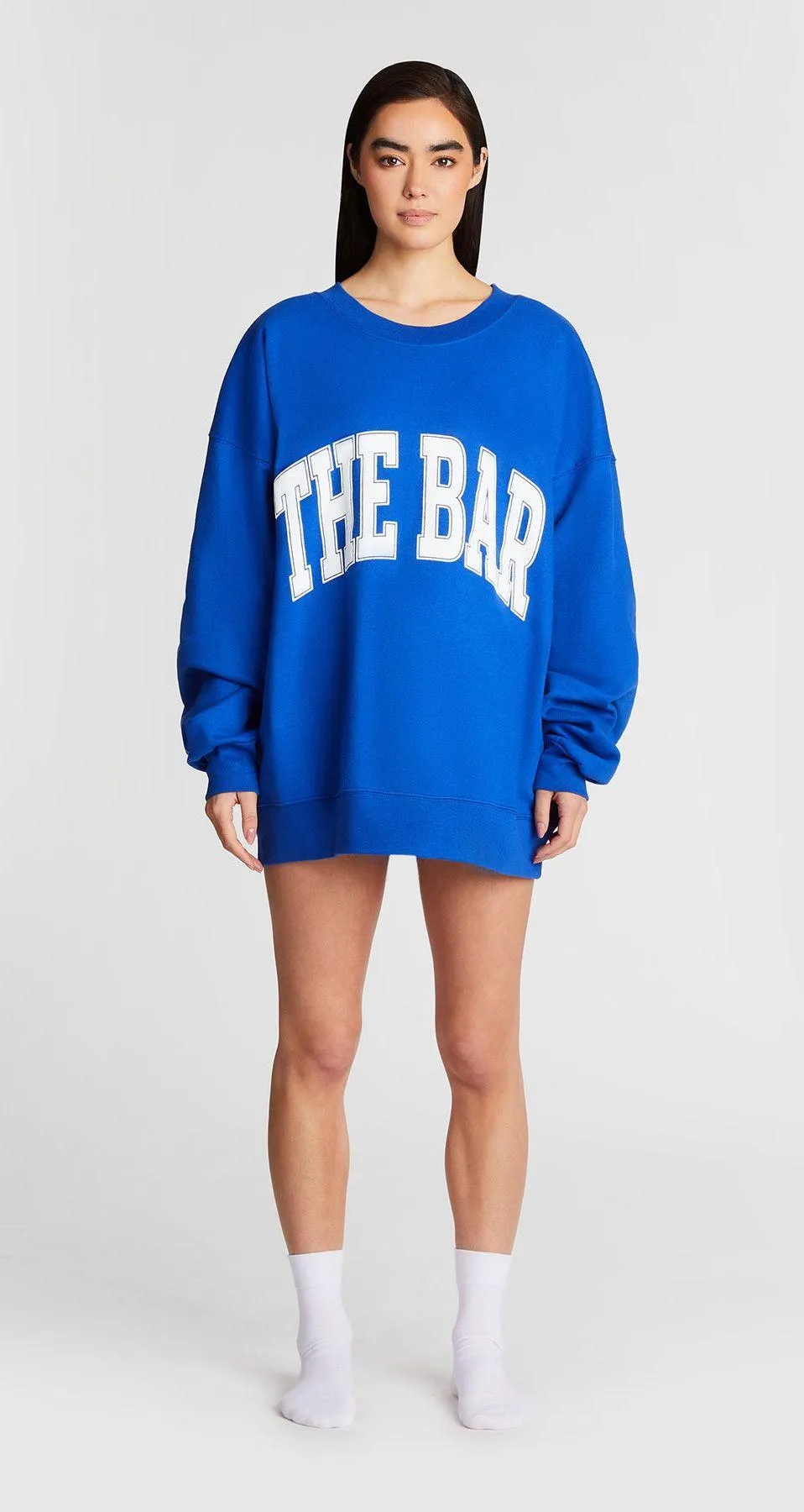 The Bar Varsity Sweatshirt Crewneck In cobalt Blue Size XL - Image 8