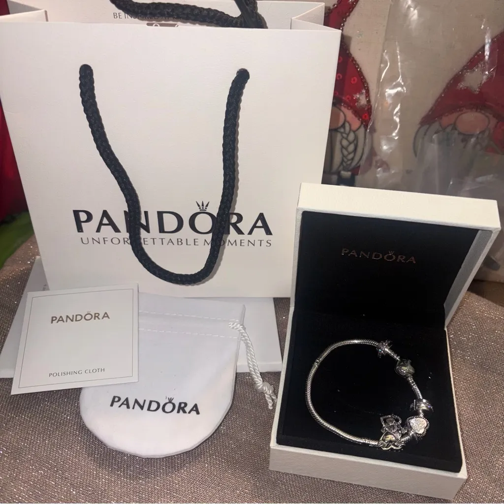 Pandora Silver Heart Charm Bracelet - Image 7