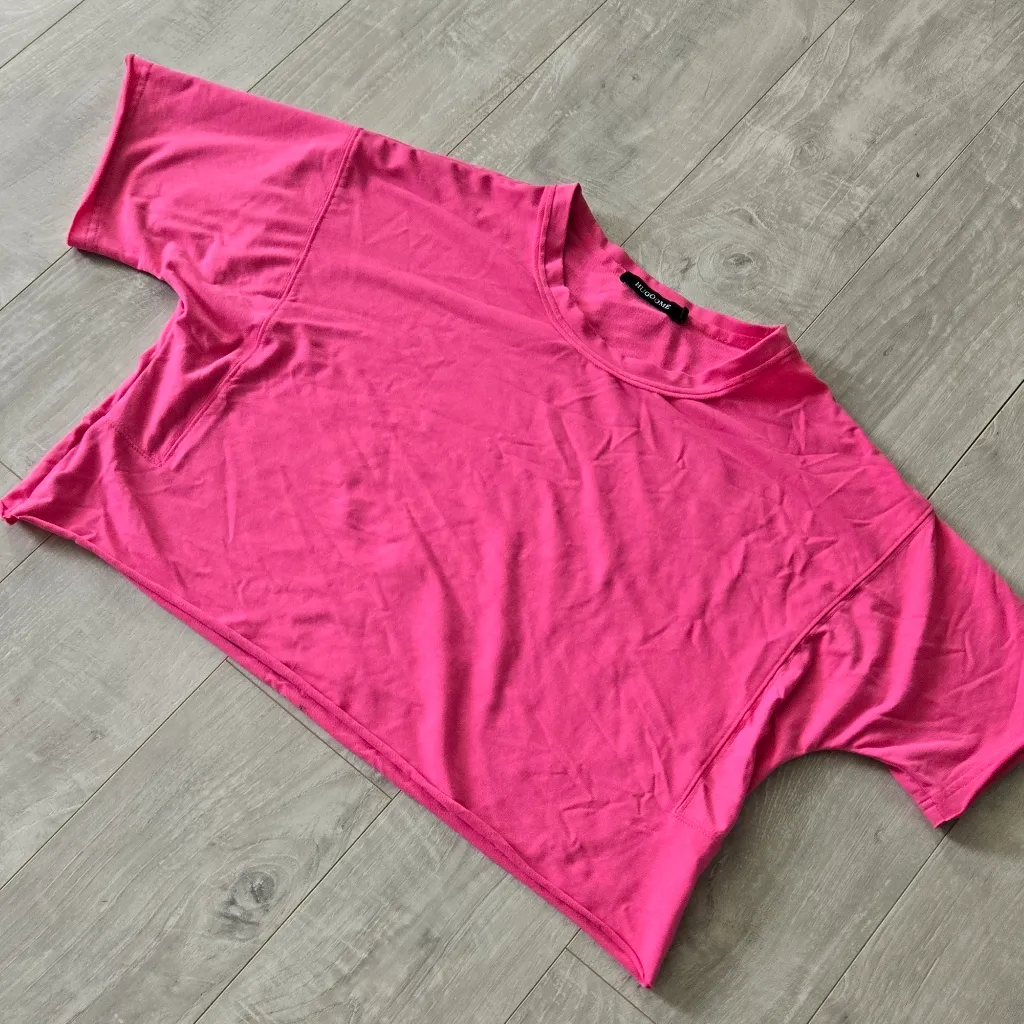 Pink Women's Crop Top Womens Tee Casual, Y2K - Image 3