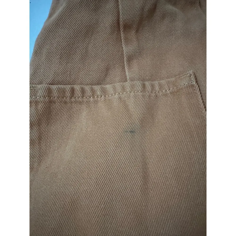 ASOS Pants Women's 26 Camel Wide Leg Crop Cotton Denim Fall Neutral Indie - Image 10