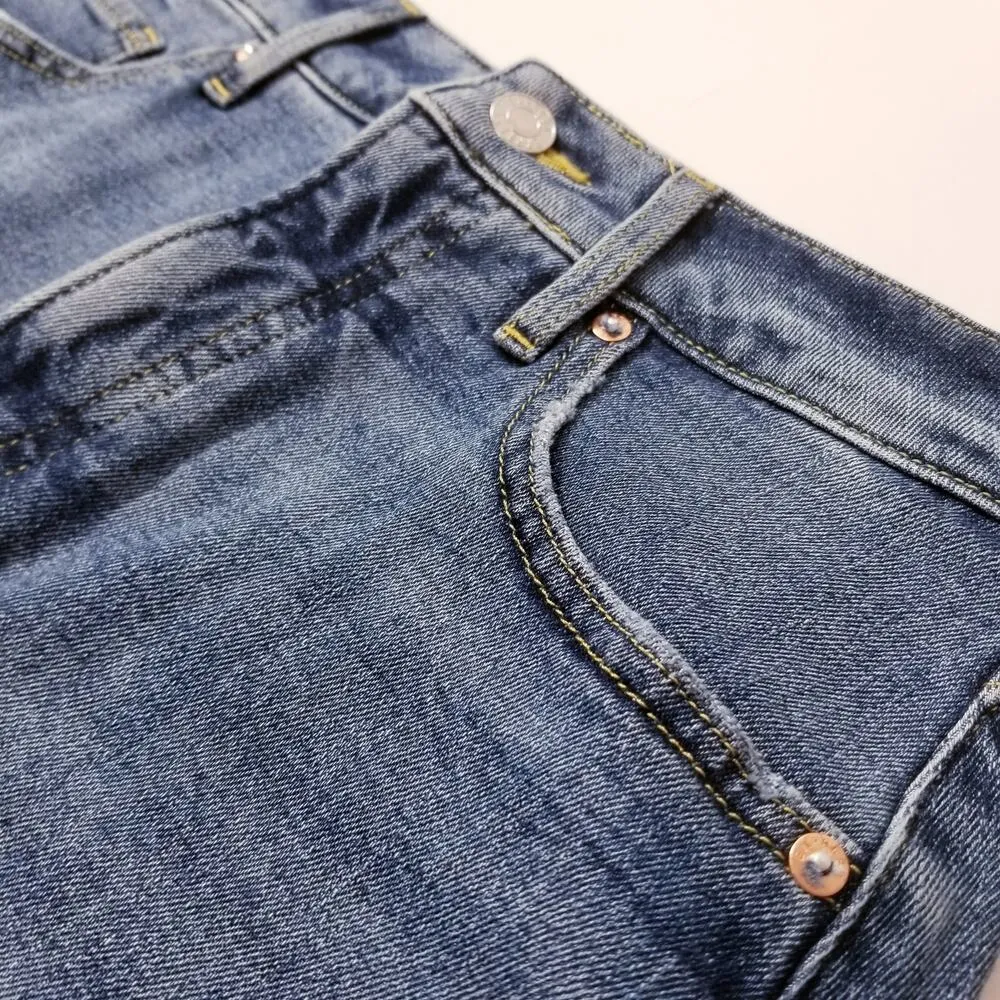 Express High Waisted Front Slit Maxi Denim Skirt - Image 11