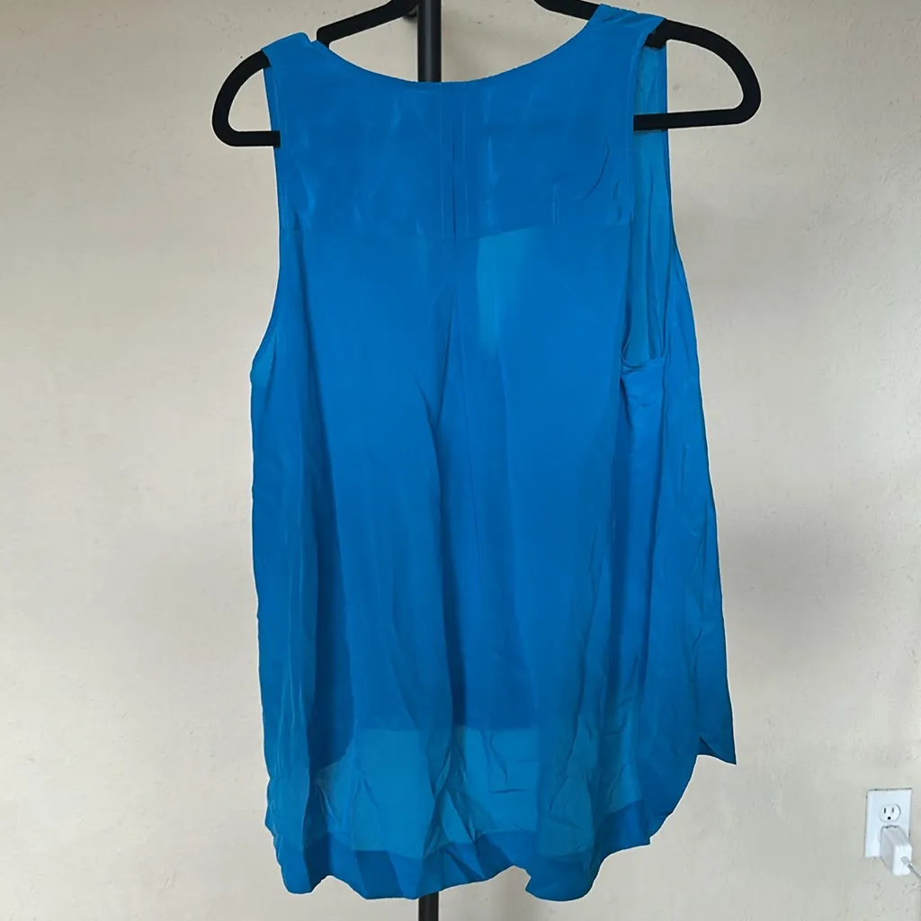 Alice + Olivia Blue Tie Dye Flowy Silk Tank‎ Top NWT size M Jewel blue - Image 6