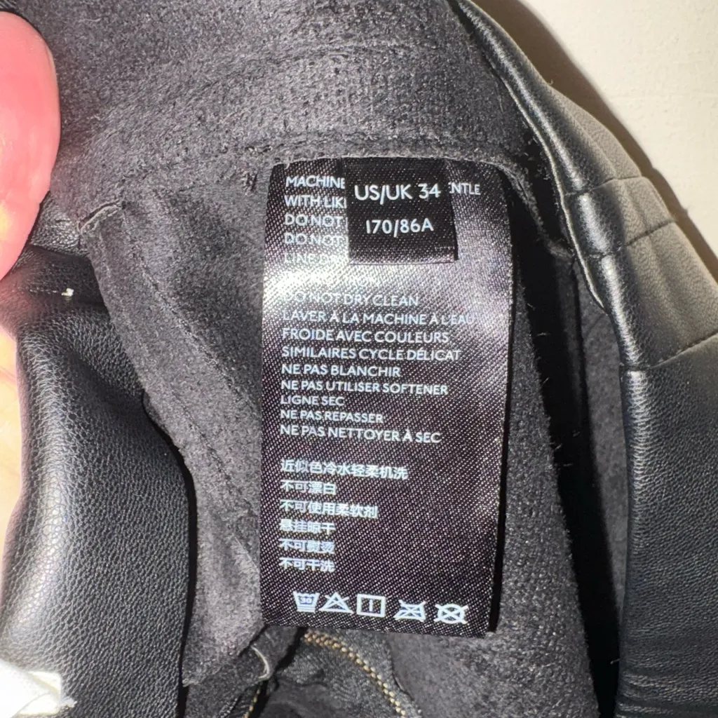 We The Free Real‎ Deal split hem flare faux leather black size 34 - Image 3