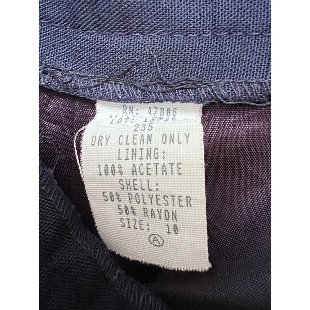 Vintage High Waisted Navy Knee Length Pencil Skirt Size 10 - Image 5