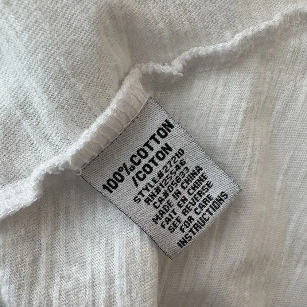 Habitat Sleeveless Tunic Top Tiered White Lagenlook Asymmetrical Neck Size L - Image 5