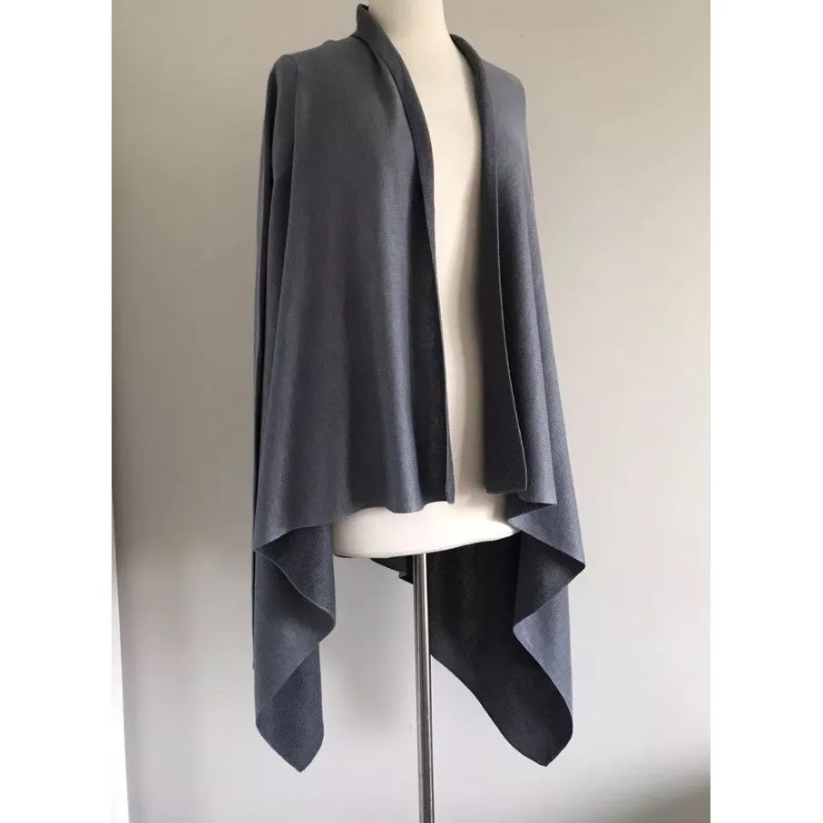 LULULEMON OPEN FRONT LONG SLEEVE KNIT ASYMMETRICAL HEM SWEATER SIZE‎ M/L Gray Size M - Image 4