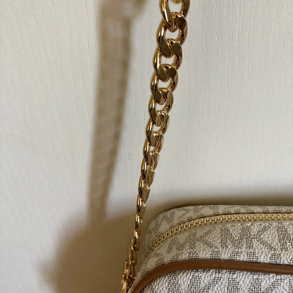 ***Michael Kors New Large Jet Set Vanilla Signature Logo East/West Crossbody - Image 10