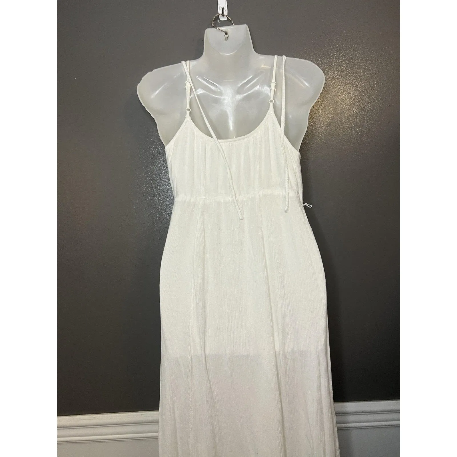 Motherhood Maternity Dress Womens Small White Lace Hem Maxi Sleeveless Sundress - Image 6