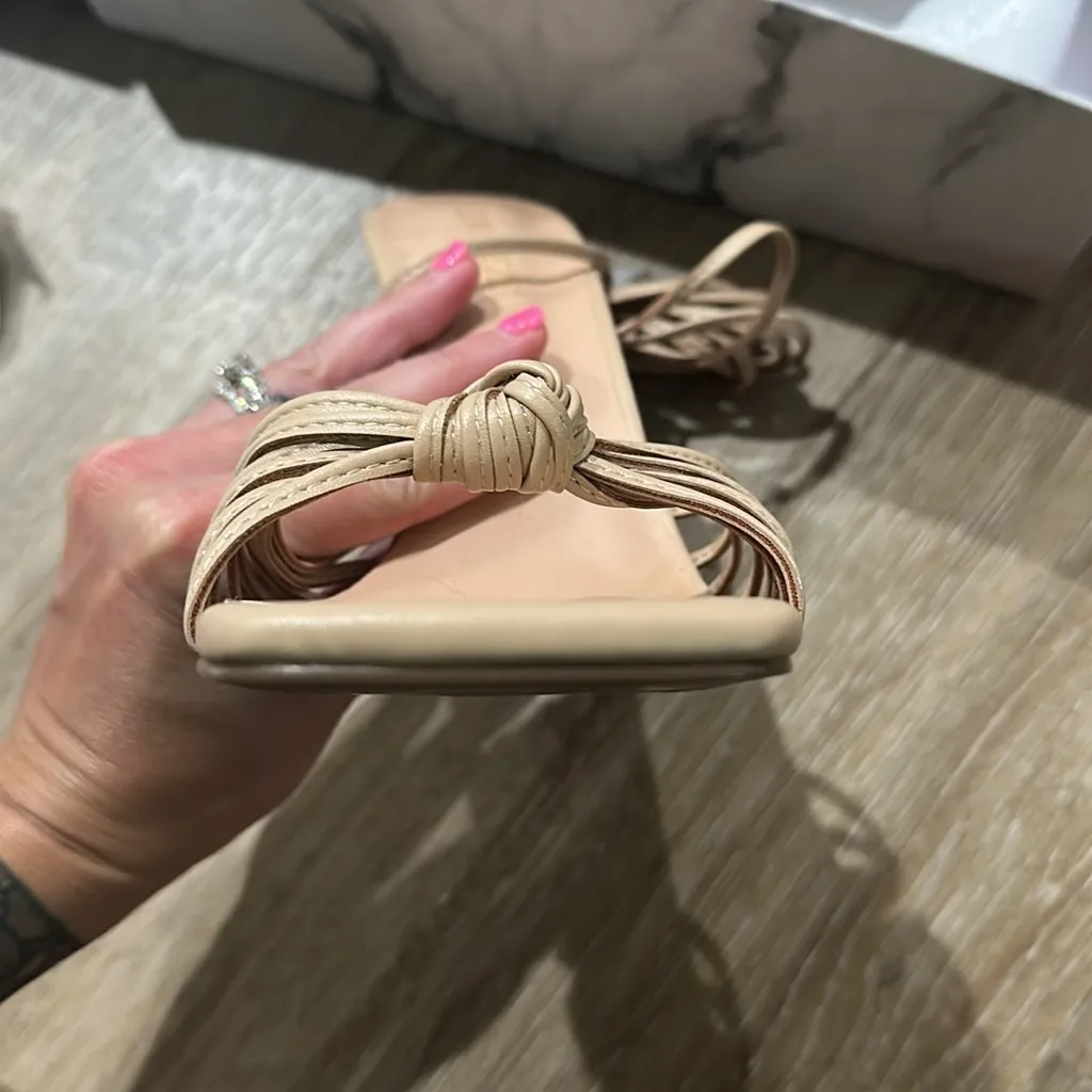 Elegant Tan Strappy Heels size 11 - Image 3