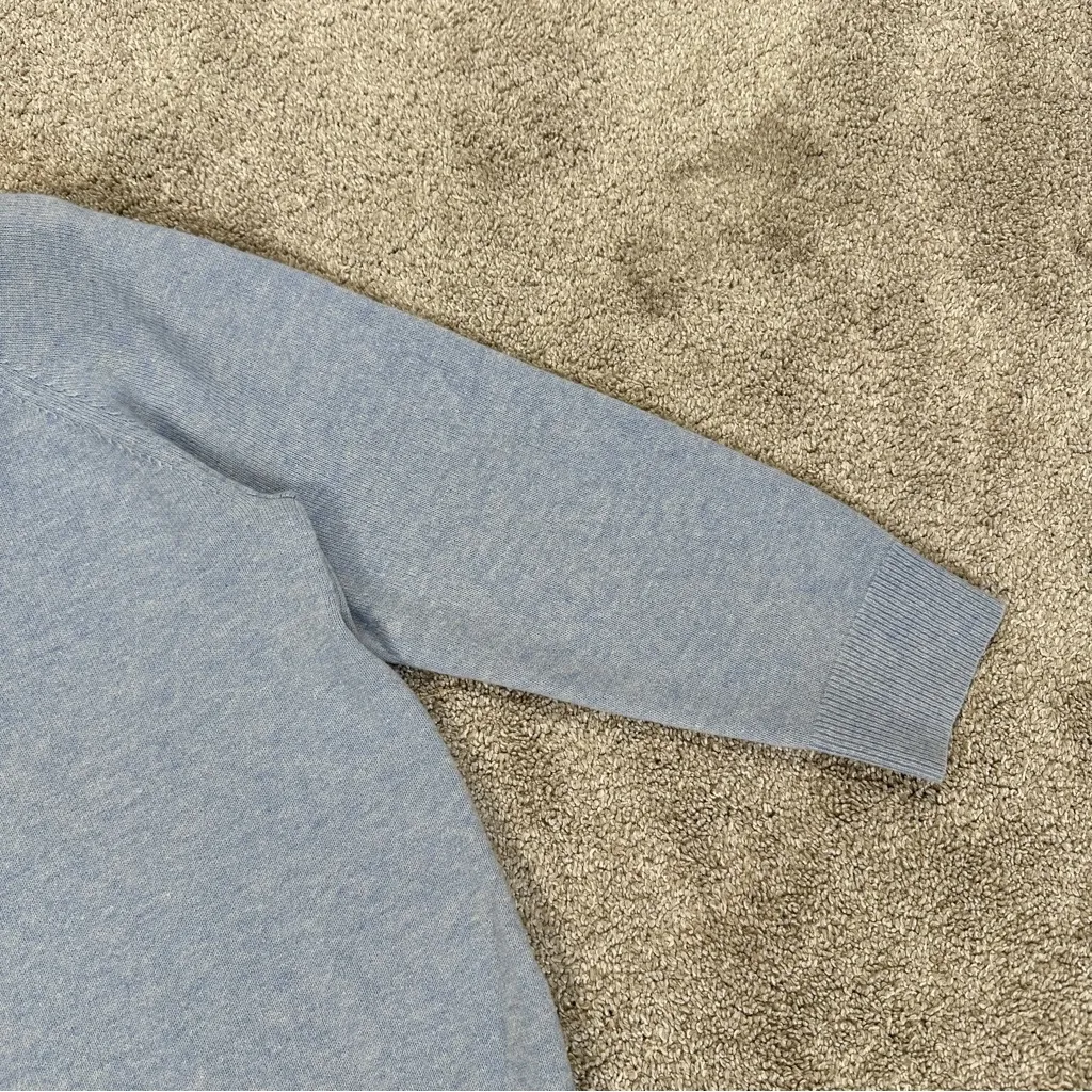 Everlane Women’s 100% Cashmere 3/4 Sleeve Raglan Sweater in Light Blue Heather S - Image 9